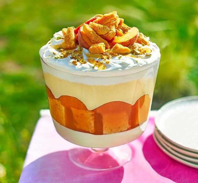 Peach Melba Trifle