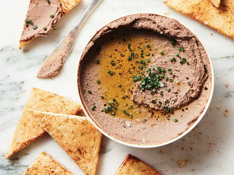 Chicken Liver Pate on Toast Points