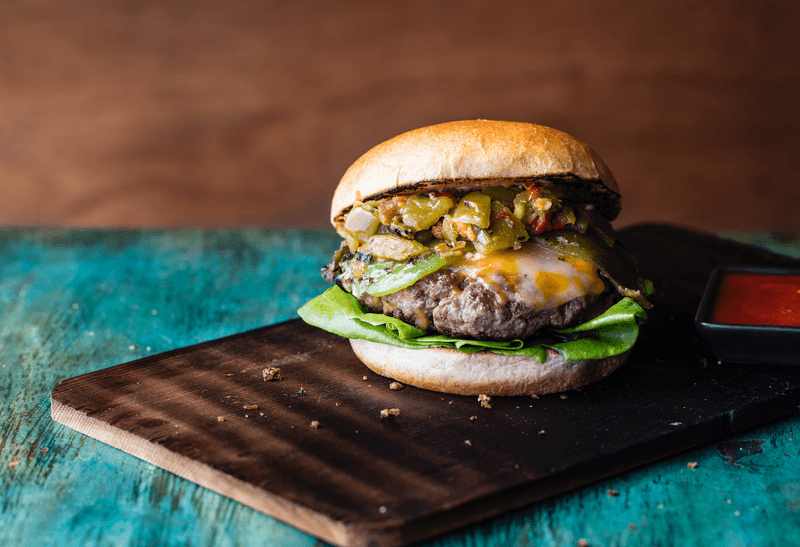Green Chile Cheeseburger