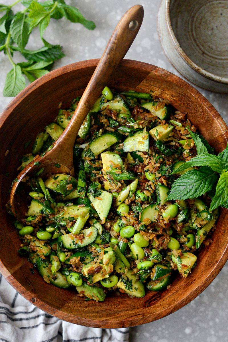 Crispy Rice and Spicy Smashed Cucumber Salad