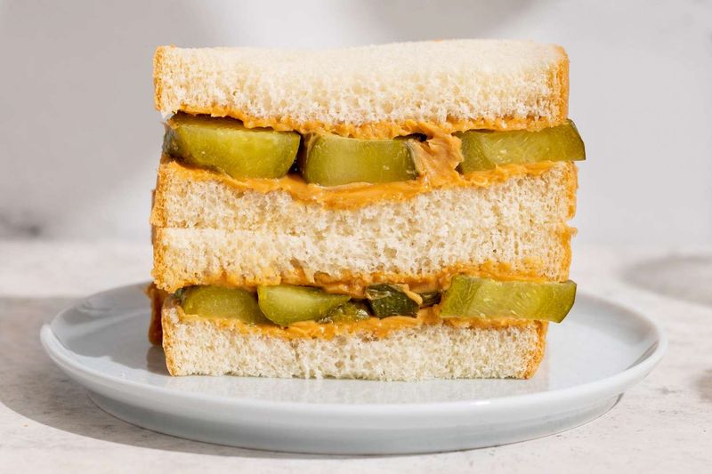 Pickle and Peanut Butter Sandwich