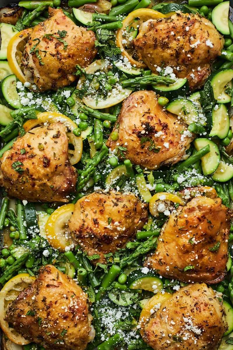 Lemon Herb Roasted Chicken with Spring Vegetables