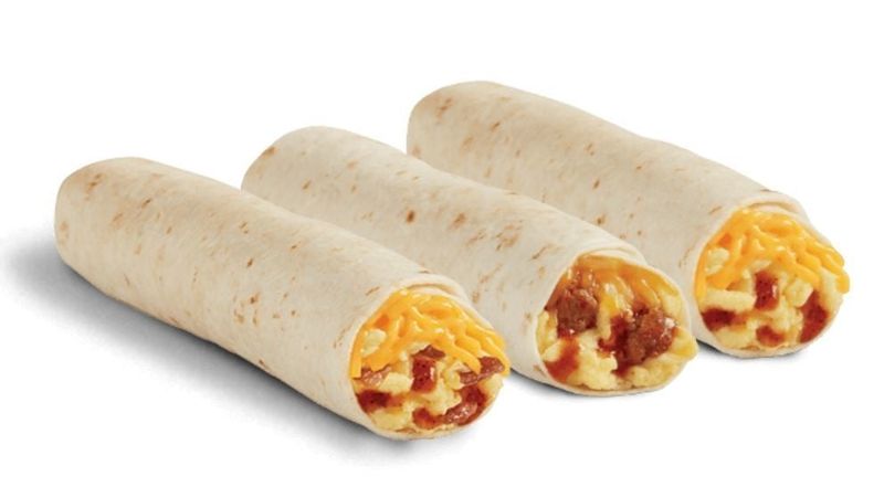 Del Taco Breakfast Roller with Egg and Bacon
