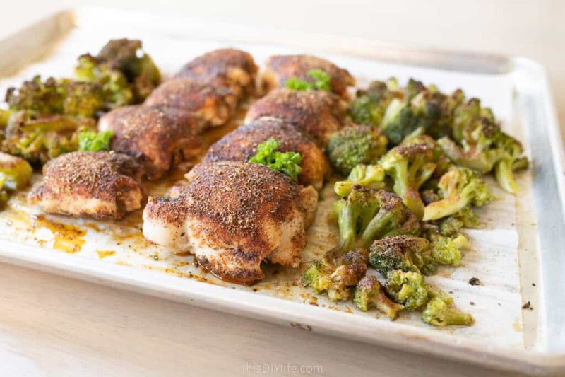 Garlic Parmesan Chicken Thighs With Broccoli