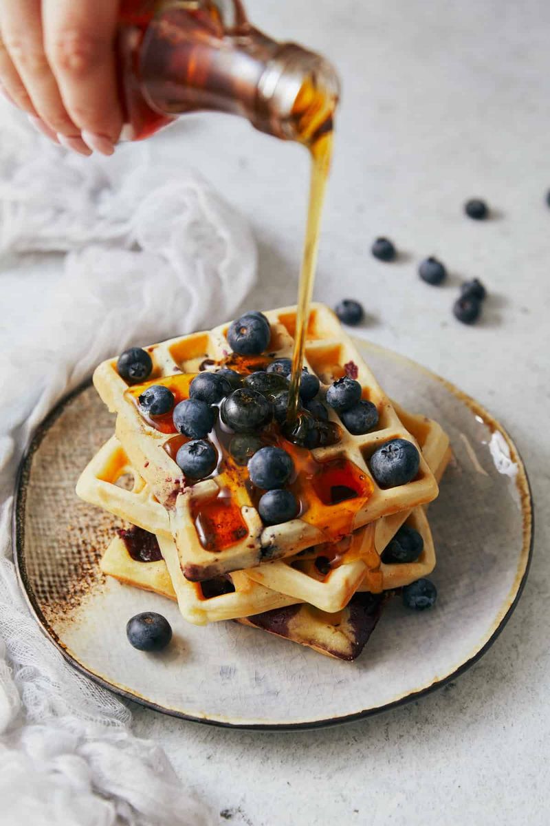 Blueberry Waffle with Light Syrup