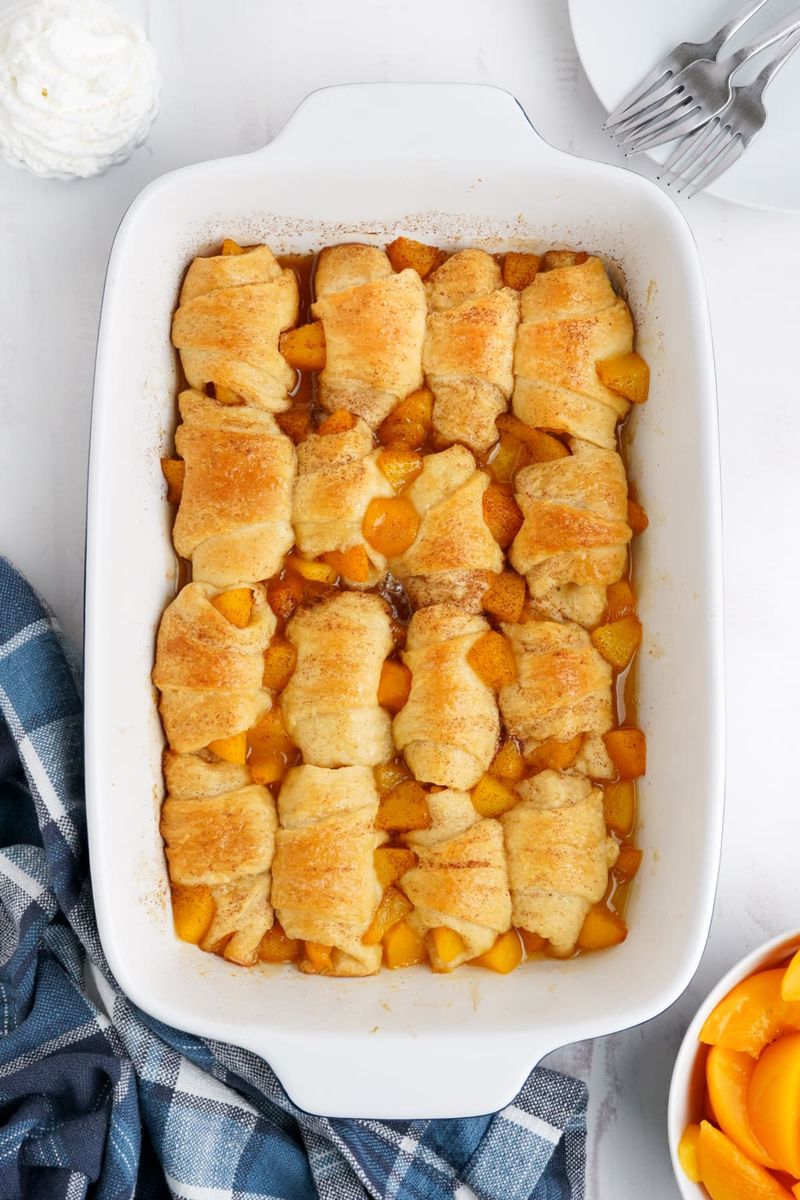 Crescent Roll Peach Cobbler