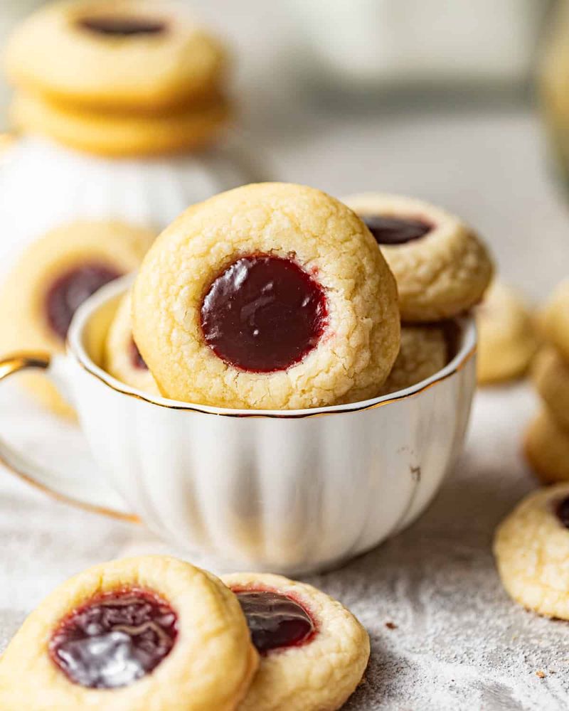 Raspberry Thumbprint Cookies