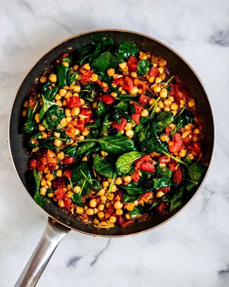 Chickpea and Spinach Skillet