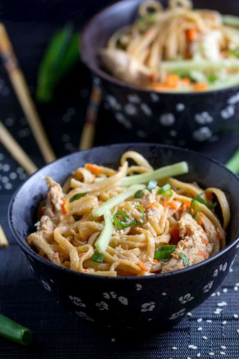 Spicy Peanut Noodles With Chicken or Tofu