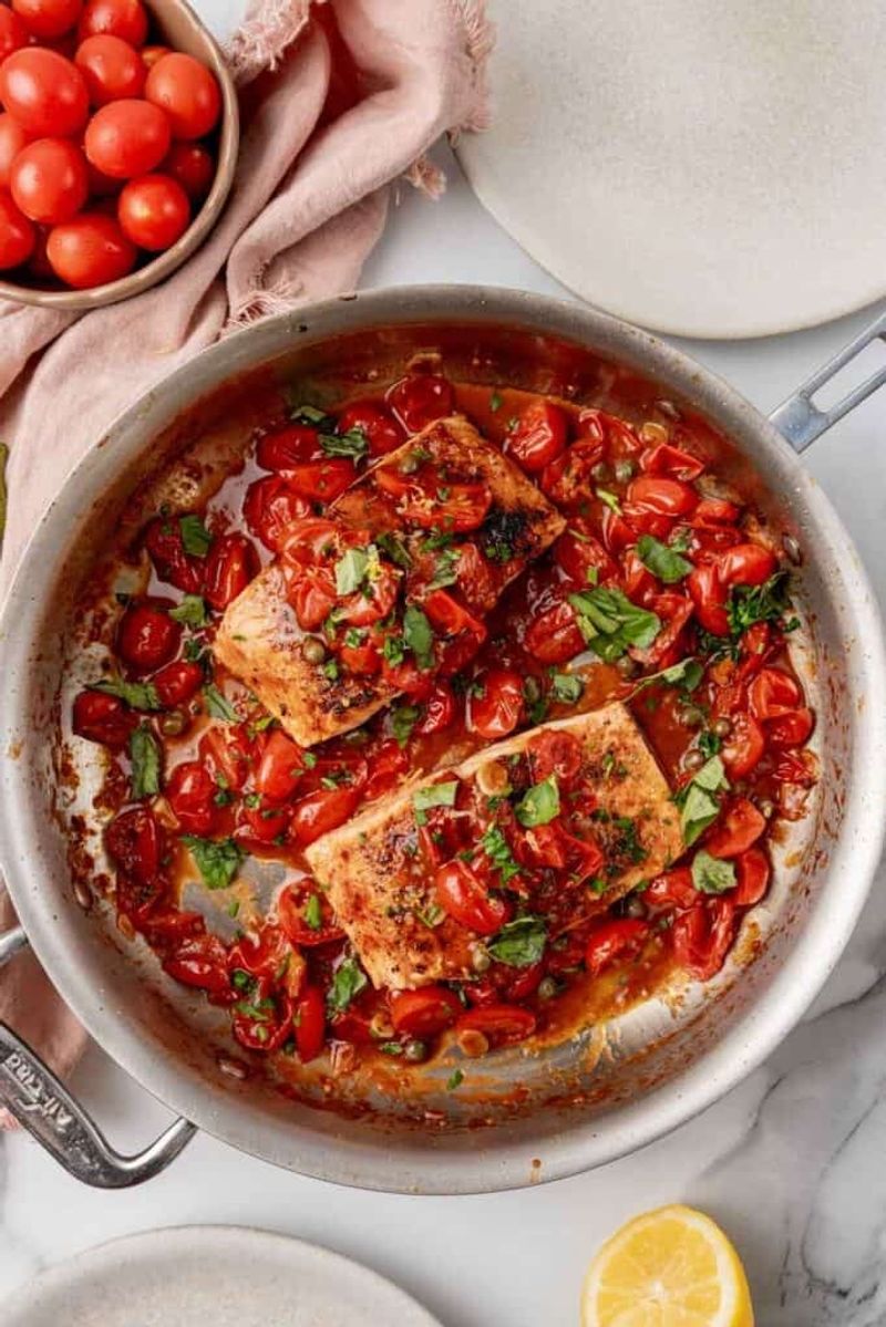 Salmon with Blistered Cherry Tomatoes