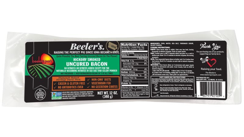 Beeler’s Uncured Hickory Smoked Bacon