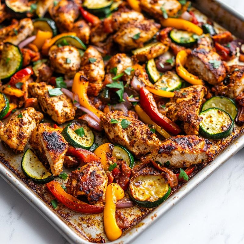 Sheet-Pan Zucchini and Chicken Shawarma