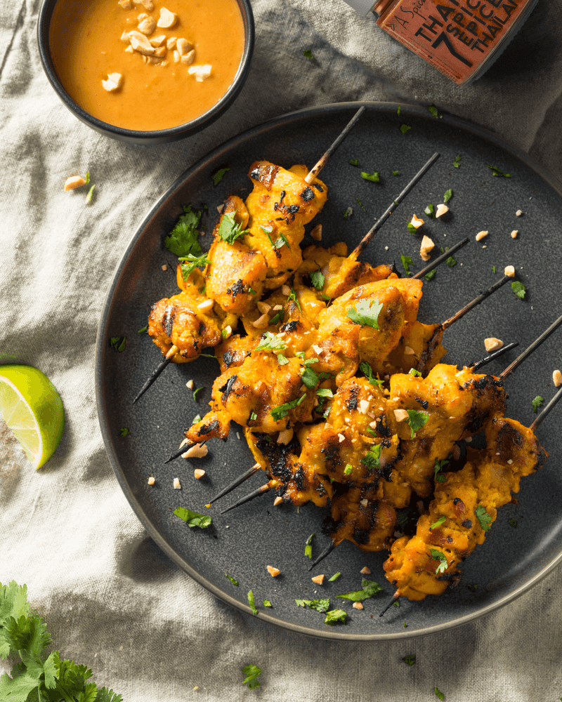 Thai coconut chicken skewers