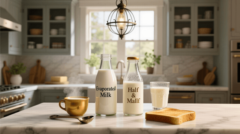 Evaporated milk → Half and half or reduced milk