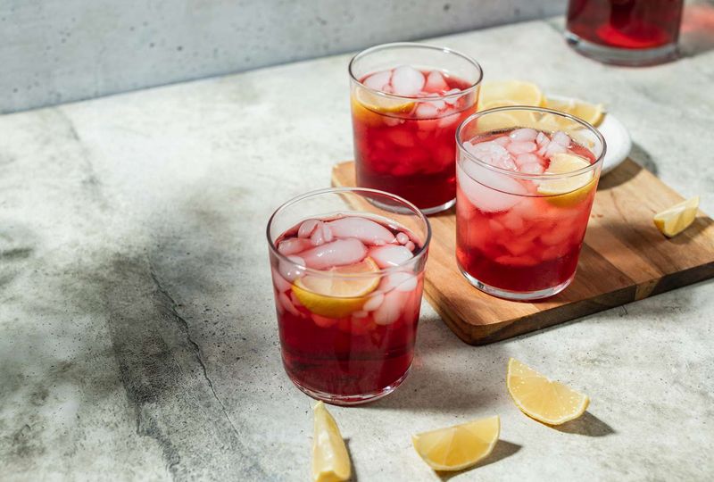Hibiscus tea (iced)