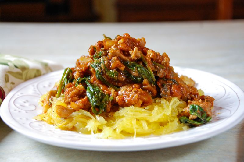 Turkey Bolognese over Spaghetti Squash