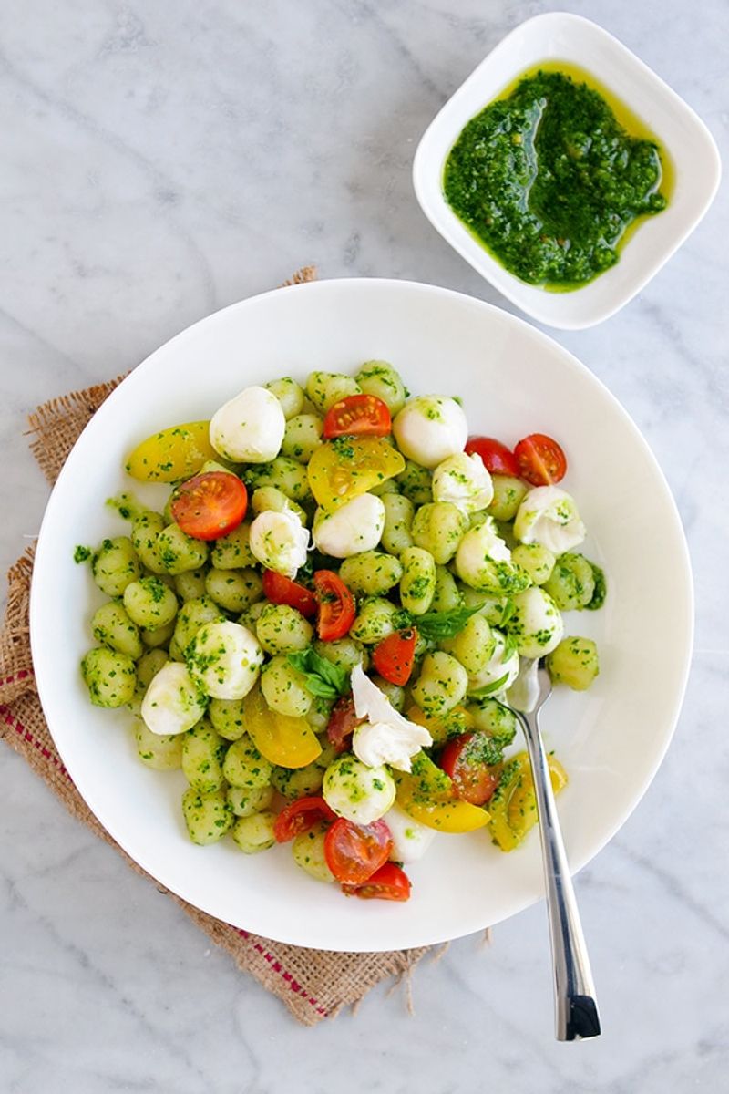 Gnocchi with Pesto and Cherry Tomatoes