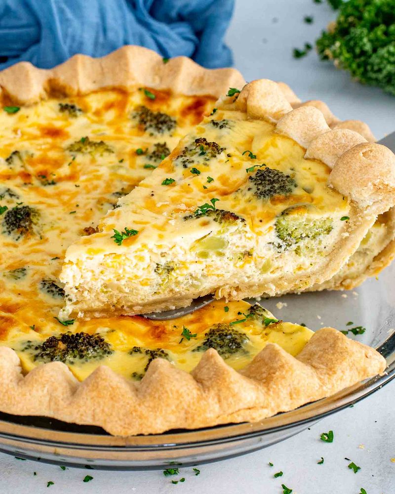 Broccoli Cheddar Quiche