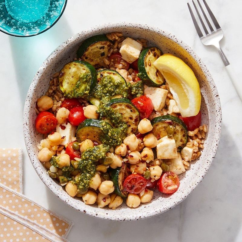 Day 14 - Caprese Farro Bowl with Pesto