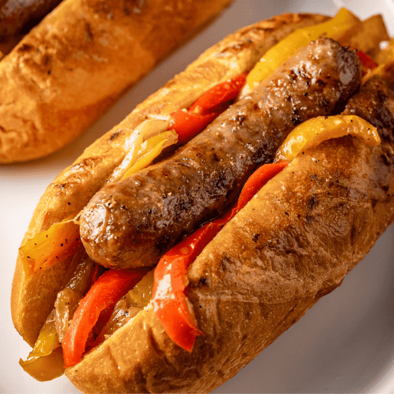 Smoked Sausage and Peppers Hoagies