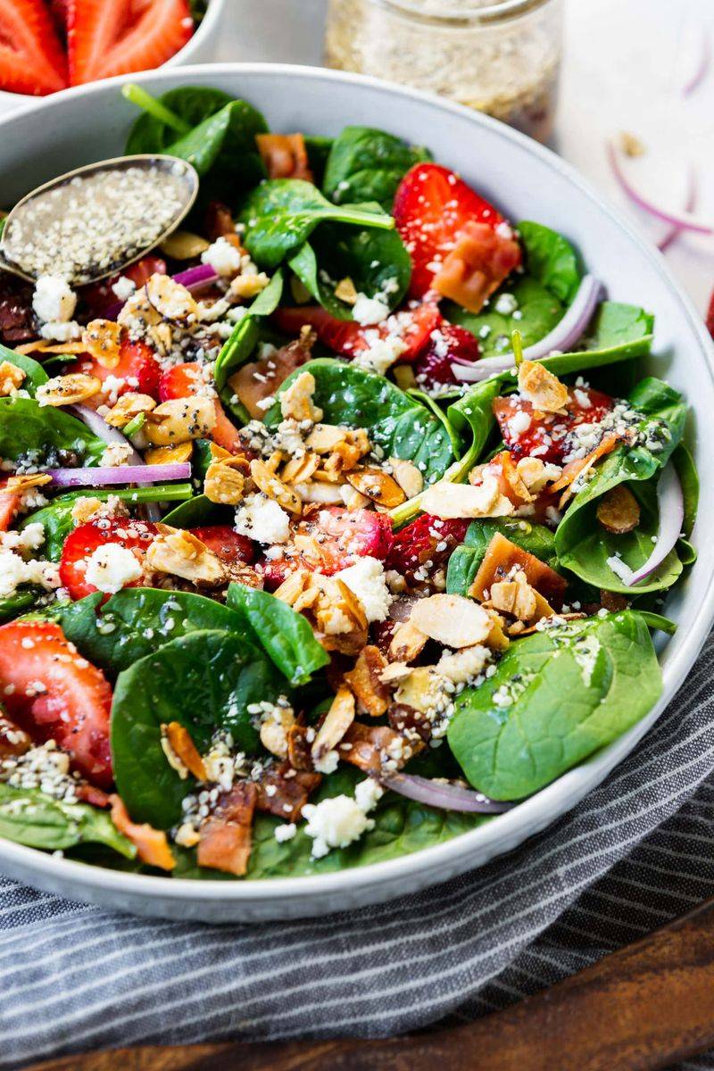Spinach Strawberry Poppy Seed Salad