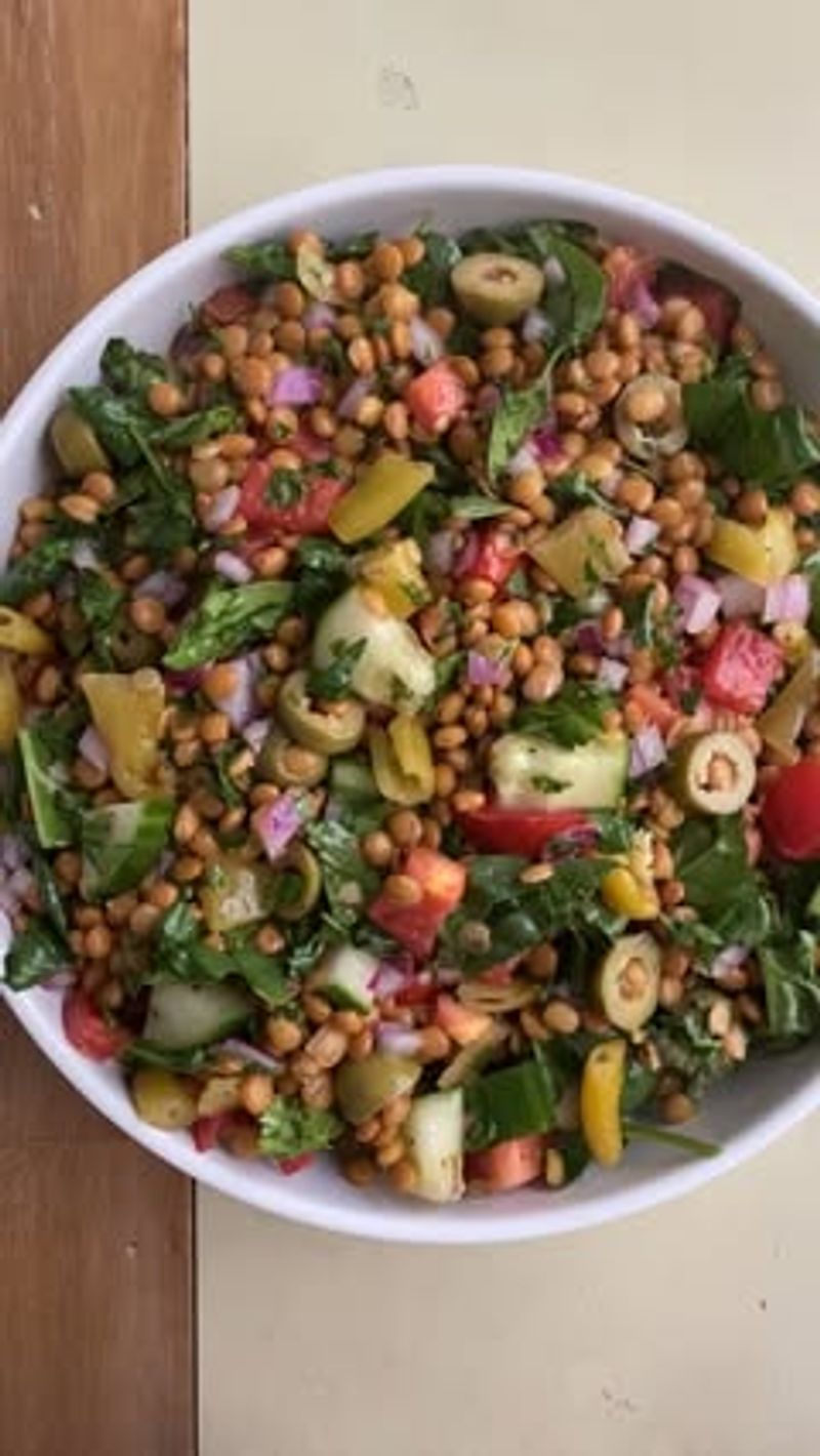Lentil Olive Antipasto Bowl