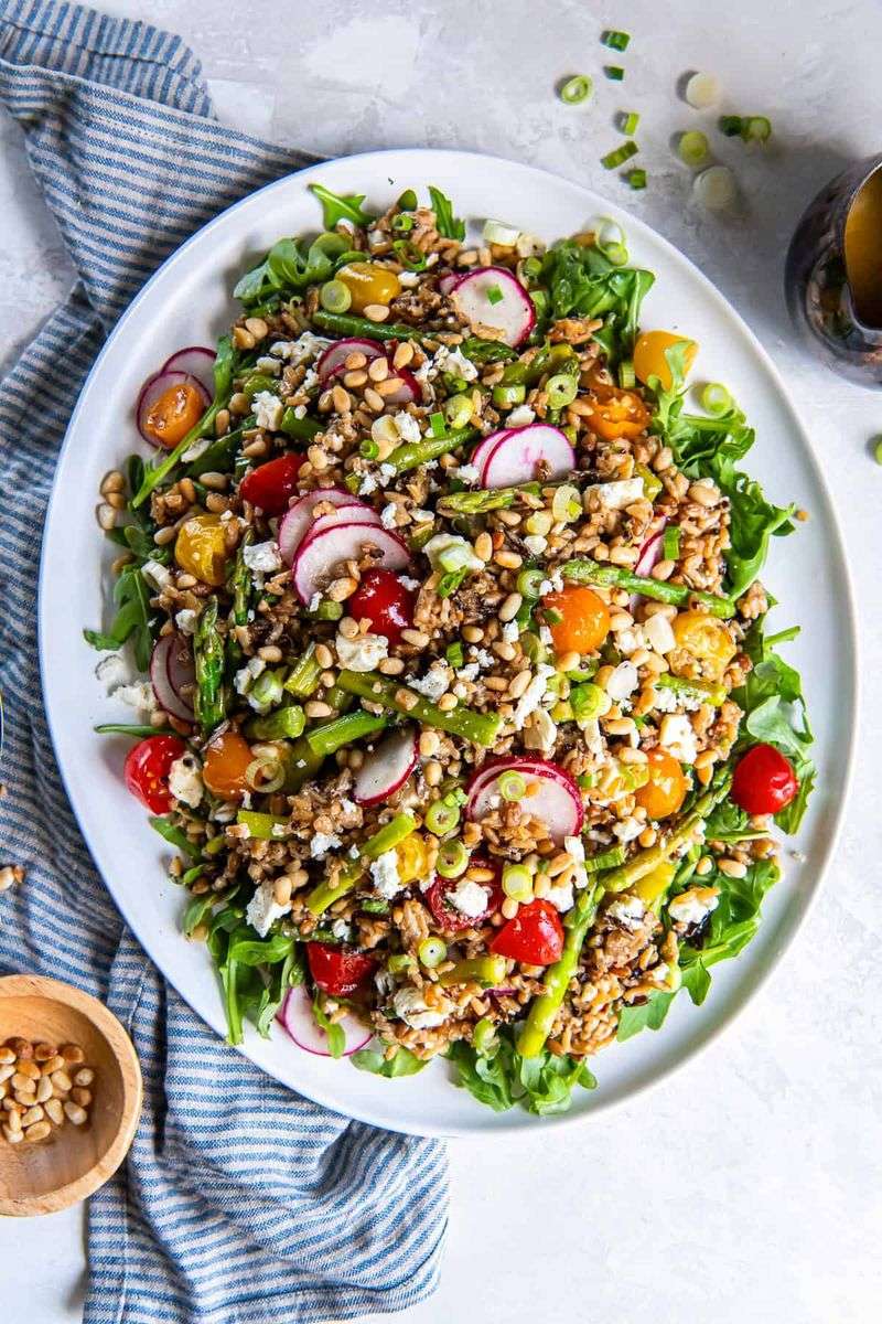 Primavera Grain Bowl with Farro and Roasted Radishes