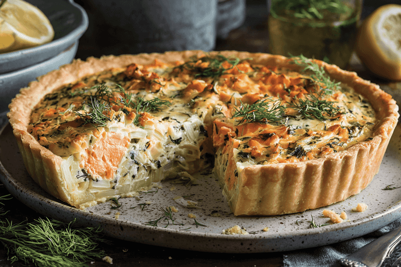 Smoked Salmon And Dill Quiche
