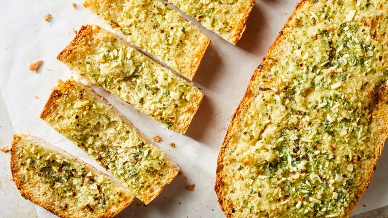 Garlic bread presented as a signature Italian side