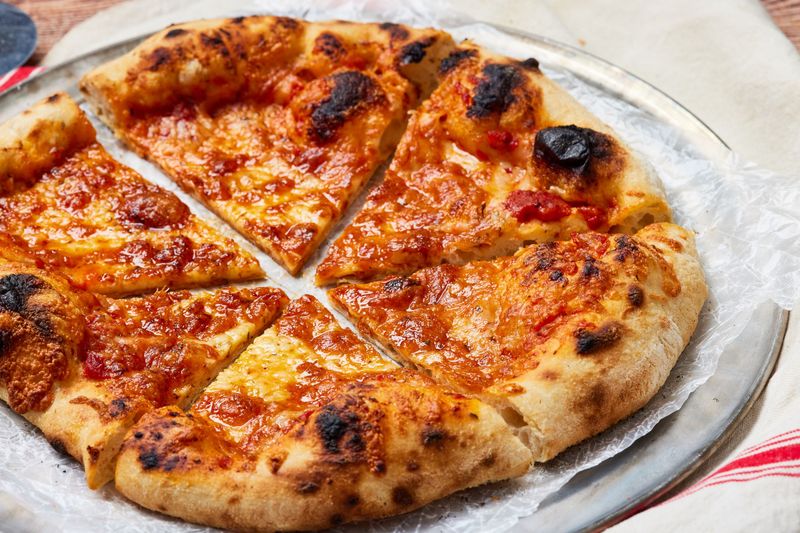 Visible air bubbles or texture in the crust