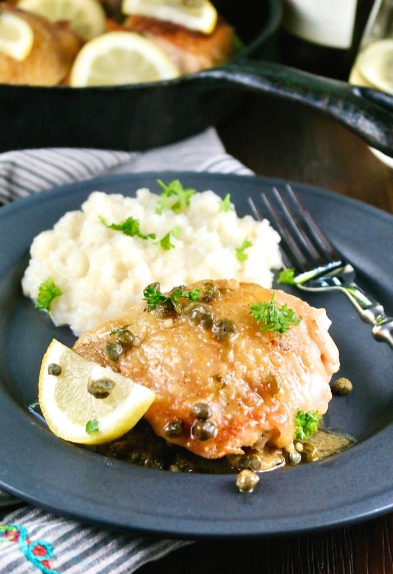 Chicken Piccata with Cauliflower Mash
