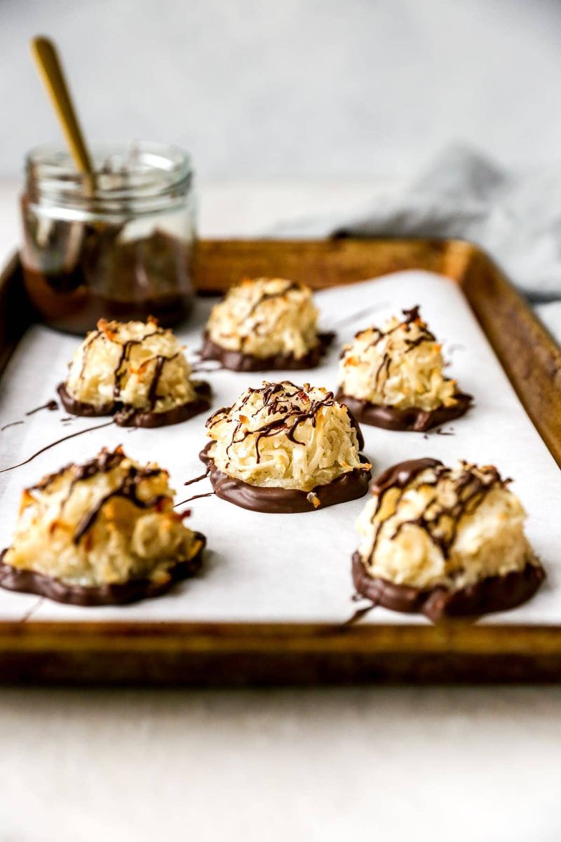 Chocolate-Dipped Coconut Macaroons