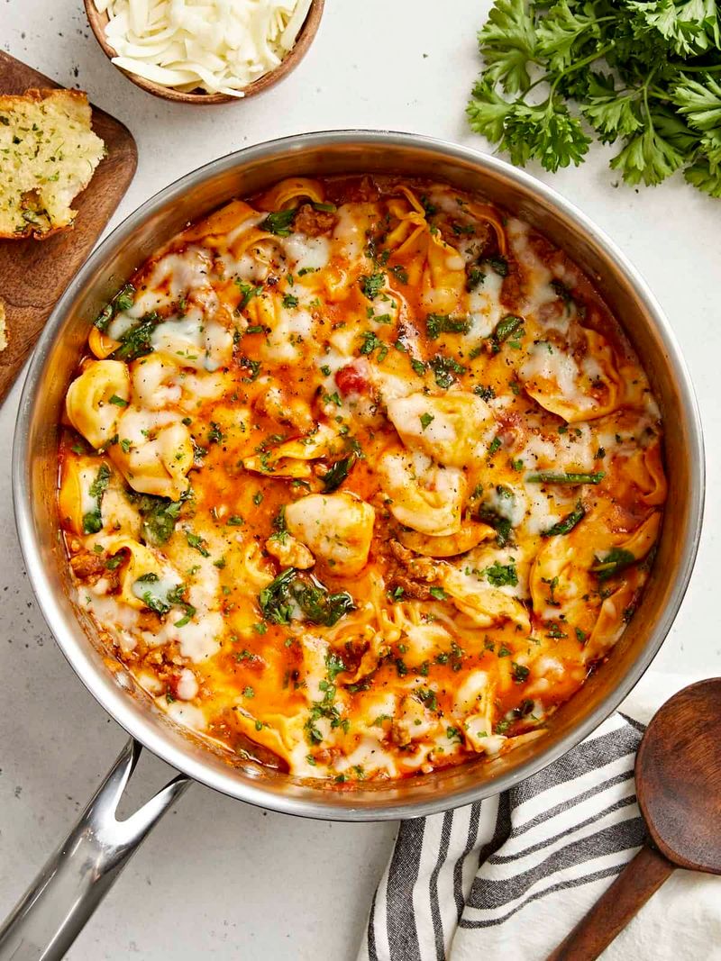 Turkey Sausage Tortellini Skillet