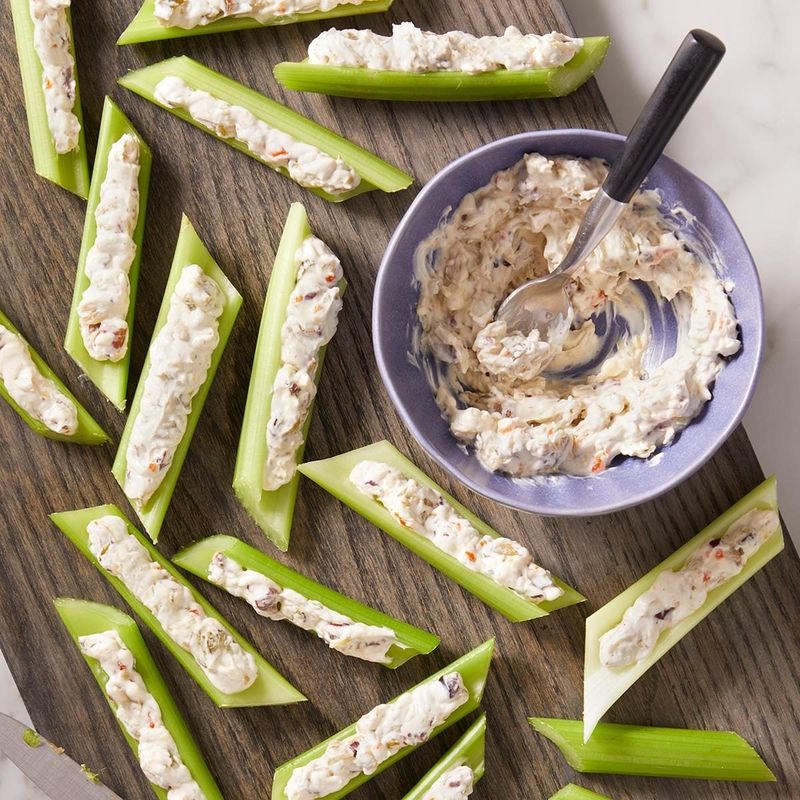 Stuffed Celery with Whipped Feta and Olives