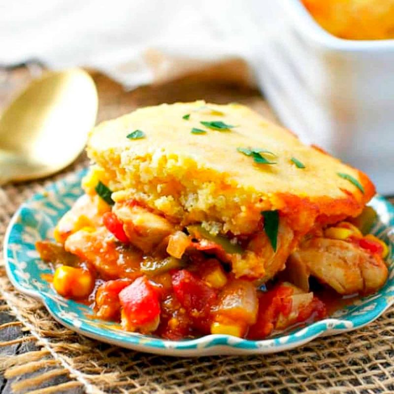 BBQ Chicken Cornbread Casserole