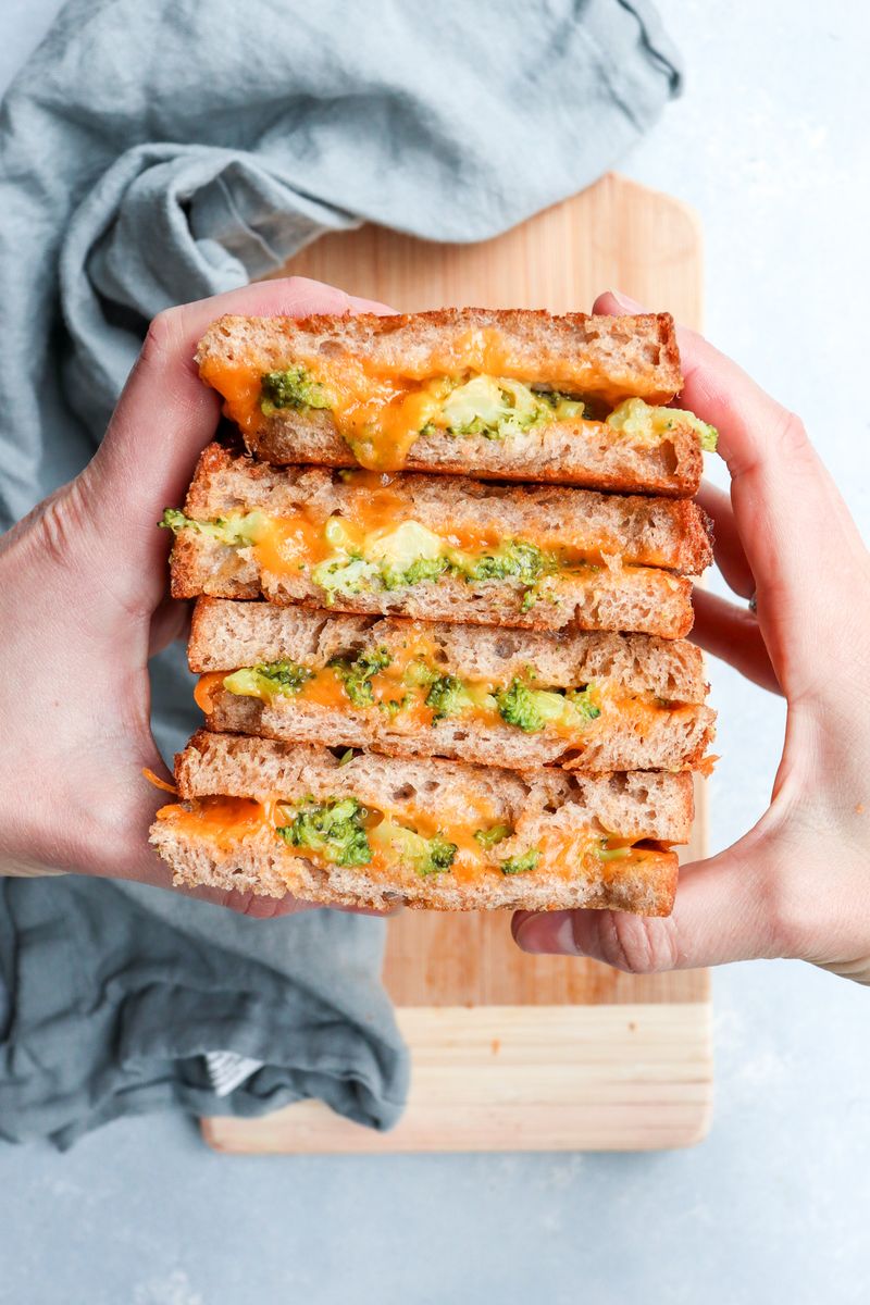 Broccoli Cheddar Grilled Cheese