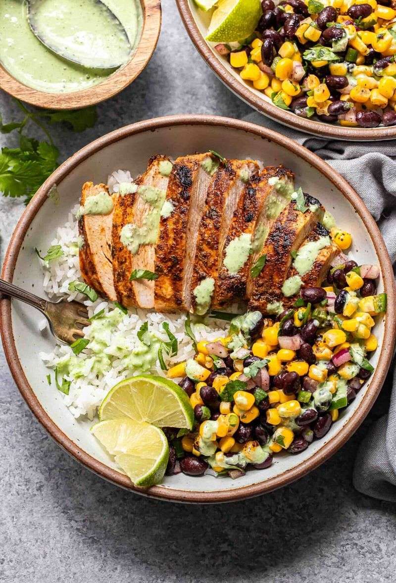 Chili Lime Chicken With Cuban Black Beans and Rice