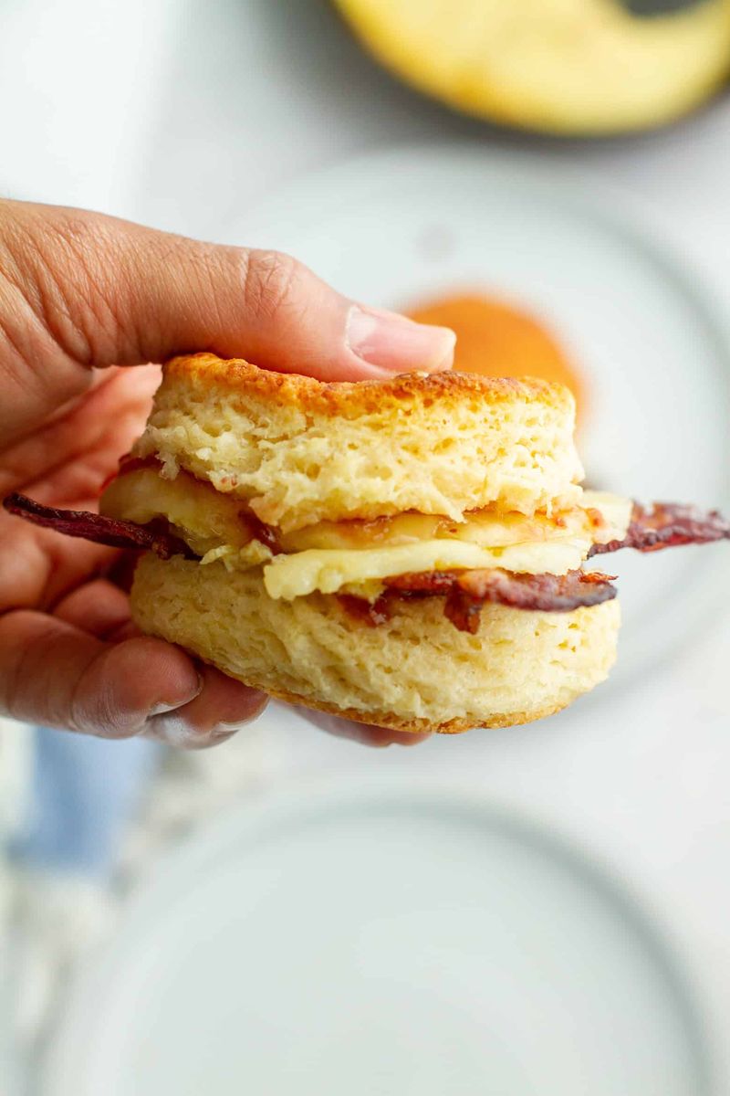 Bacon, Egg, and Cheese on a Biscuit