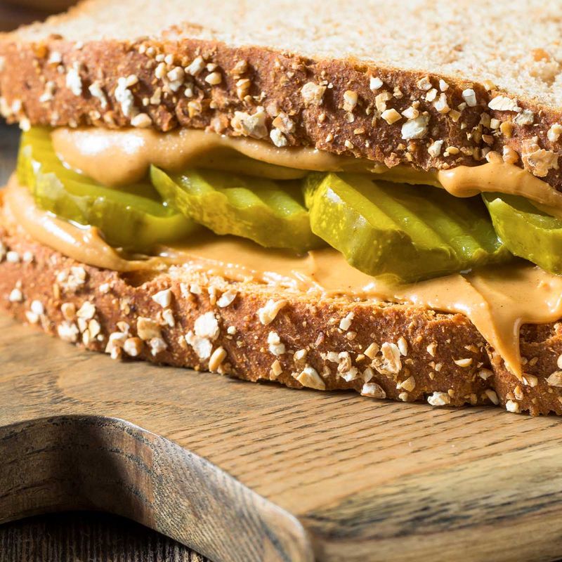 Peanut Butter and Pickle Sandwiches