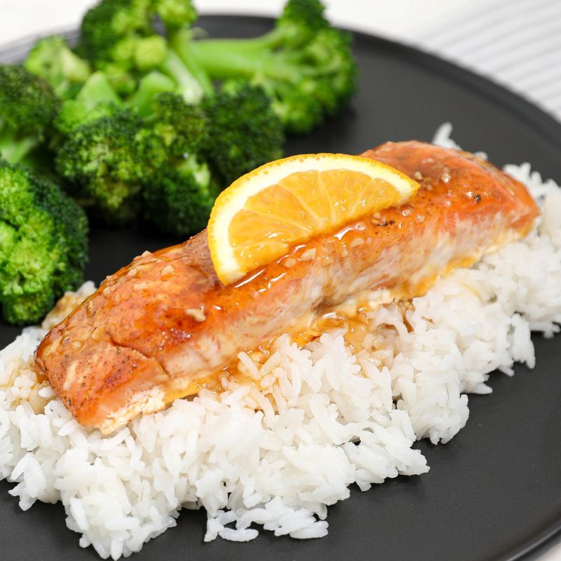 Salmon with orange and ginger glaze