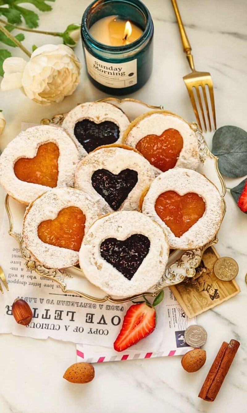 Strawberry Linzer Cookies