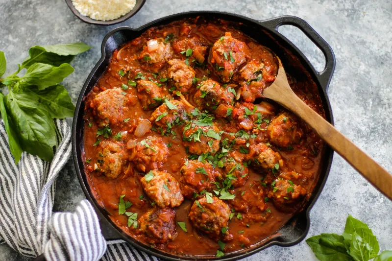 Homemade Meatballs In Marinara