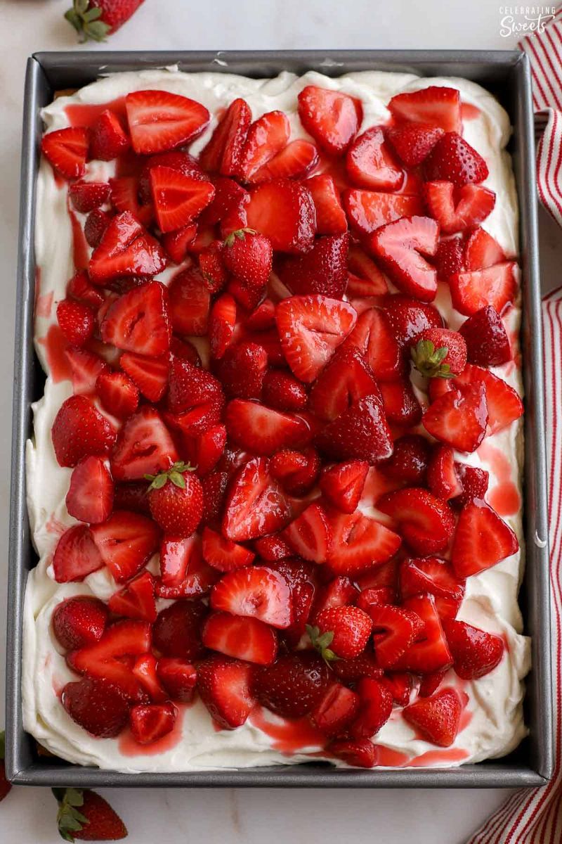 Strawberry Shortcake Sheet Cake