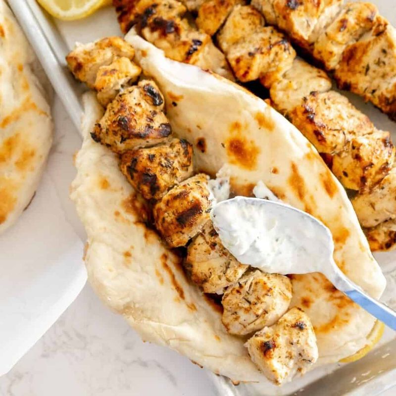 Chicken Souvlaki with Tzatziki