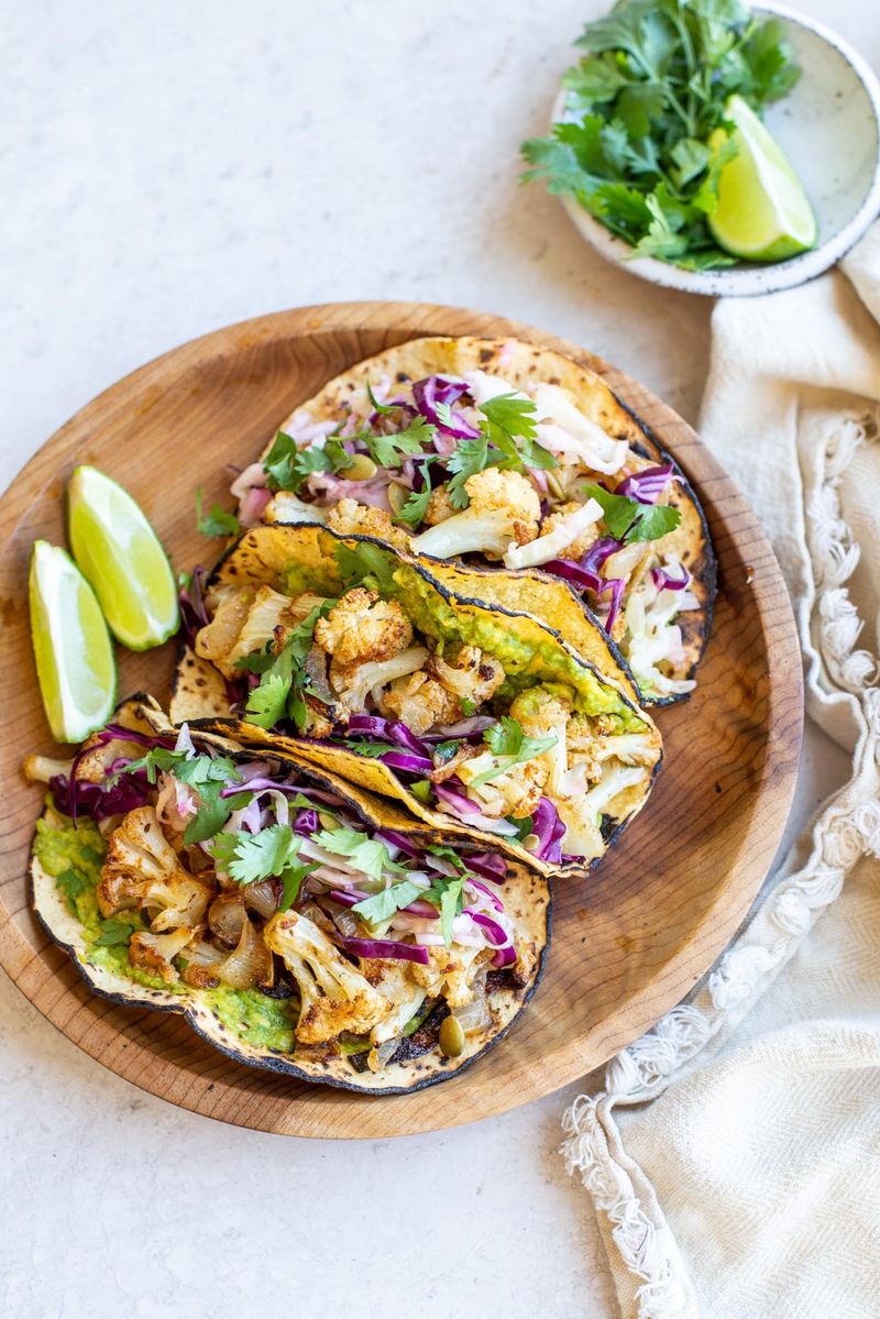 Cabbage Tacos with Crispy Chickpeas