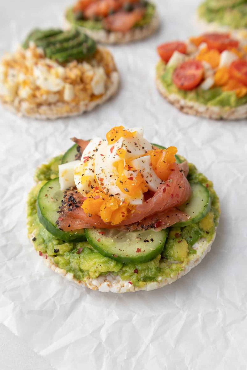 Rice Cakes With Smoked Salmon
