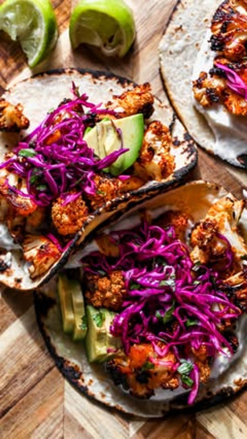 Spiced Cauliflower Tacos with Slaw