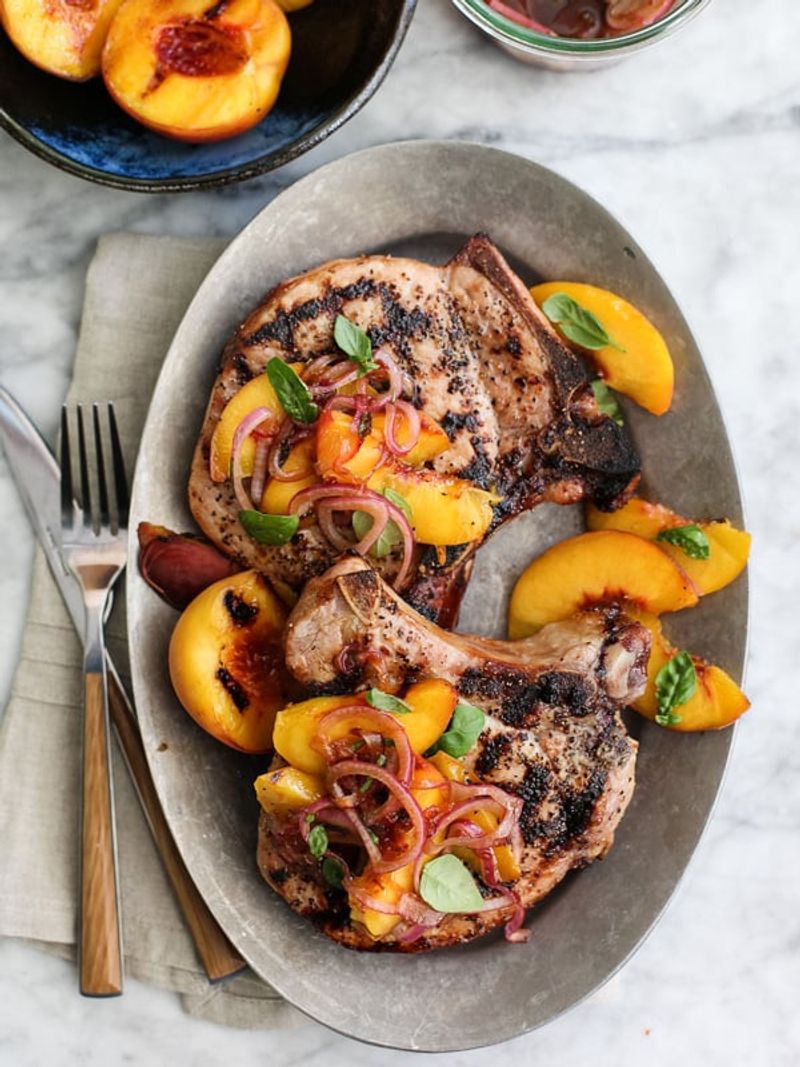 Brown Sugar Peach Pork Chops