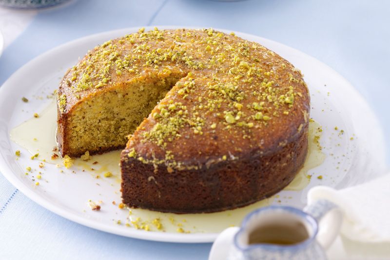 Honey Pistachio Semolina Cake