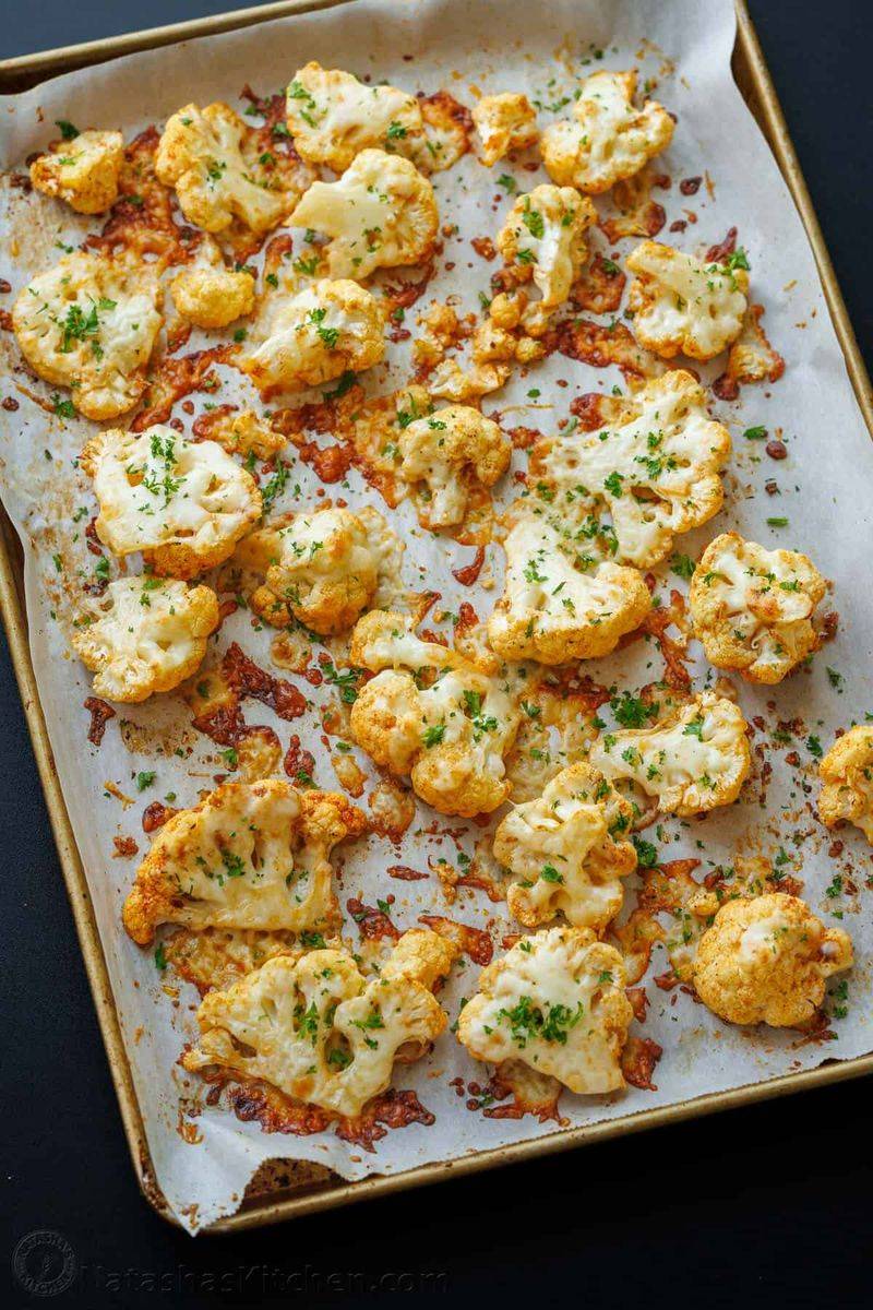 Parmesan Roasted Cauliflower With Lemon Pepper